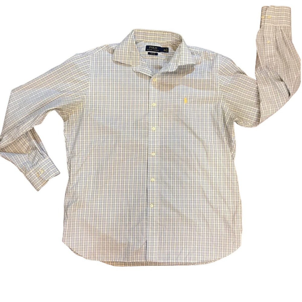 Polo Ralph Lauren Men's Plaid Button Down Shirt Easy Care 16.5 34/35 Size Large